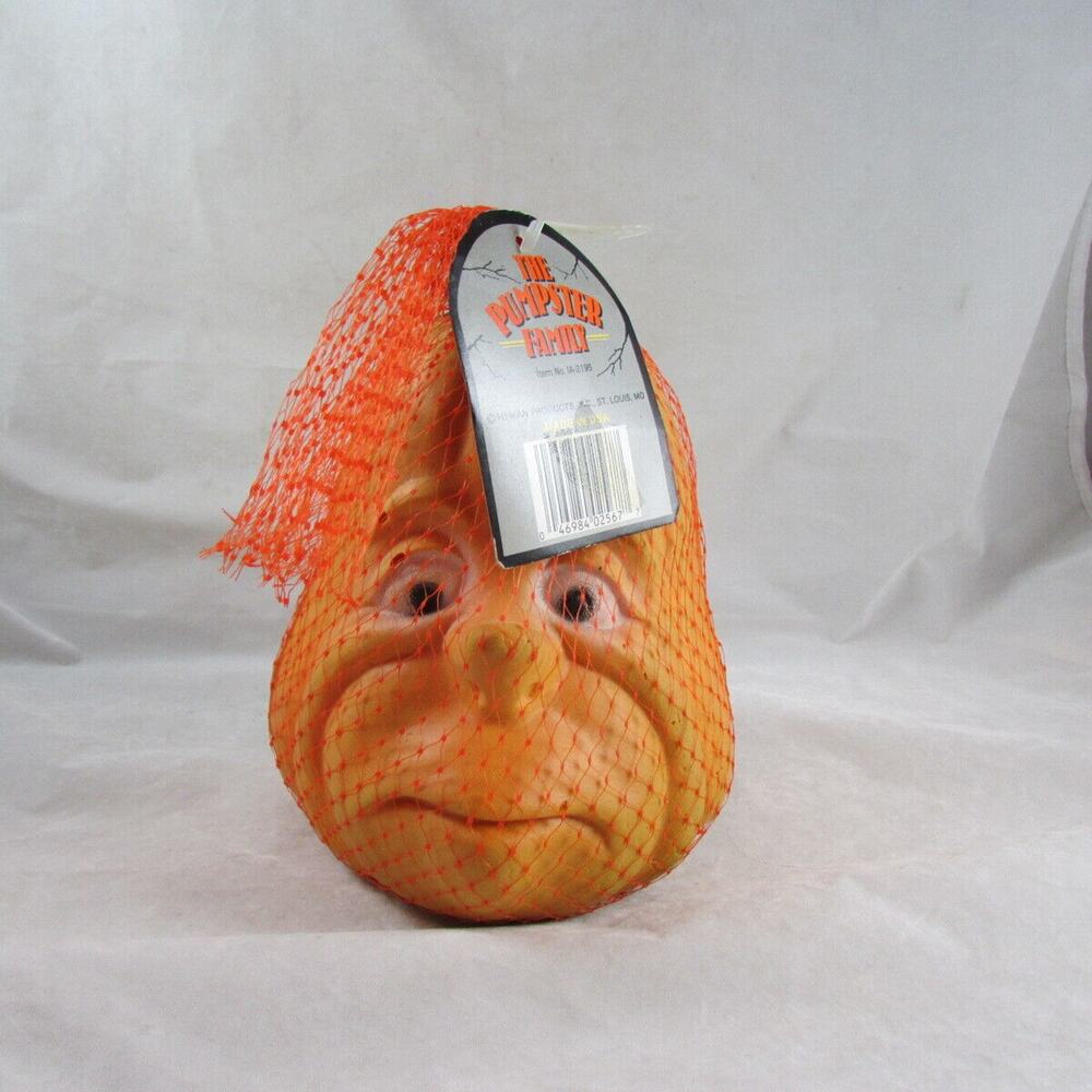 HYMAN Pumpster Family Foam Pumpkin Face Head Halloween Decor 9" Vintage 1988